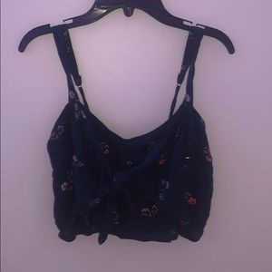 floral cute crop top with bow